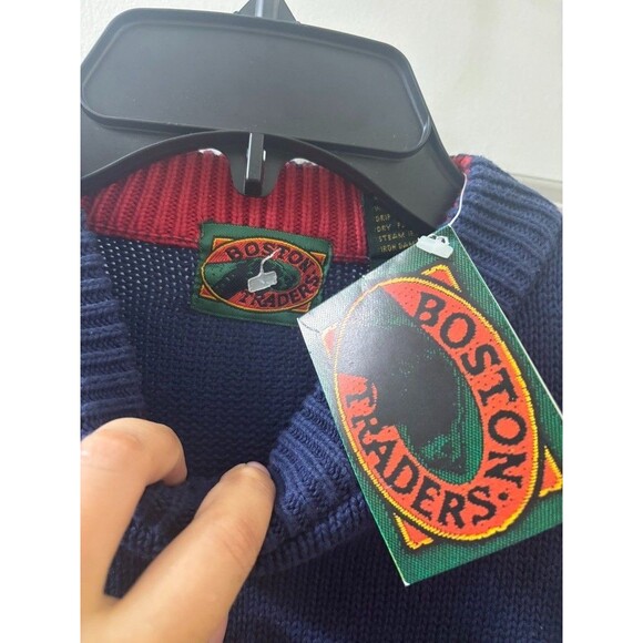 NEW VTG Boston Traders Golf Golfing Knit Sweater Pullover Golfers Cotton Men’s L - Picture 2 of 7